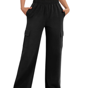 Womens black high waisted pants with pockets